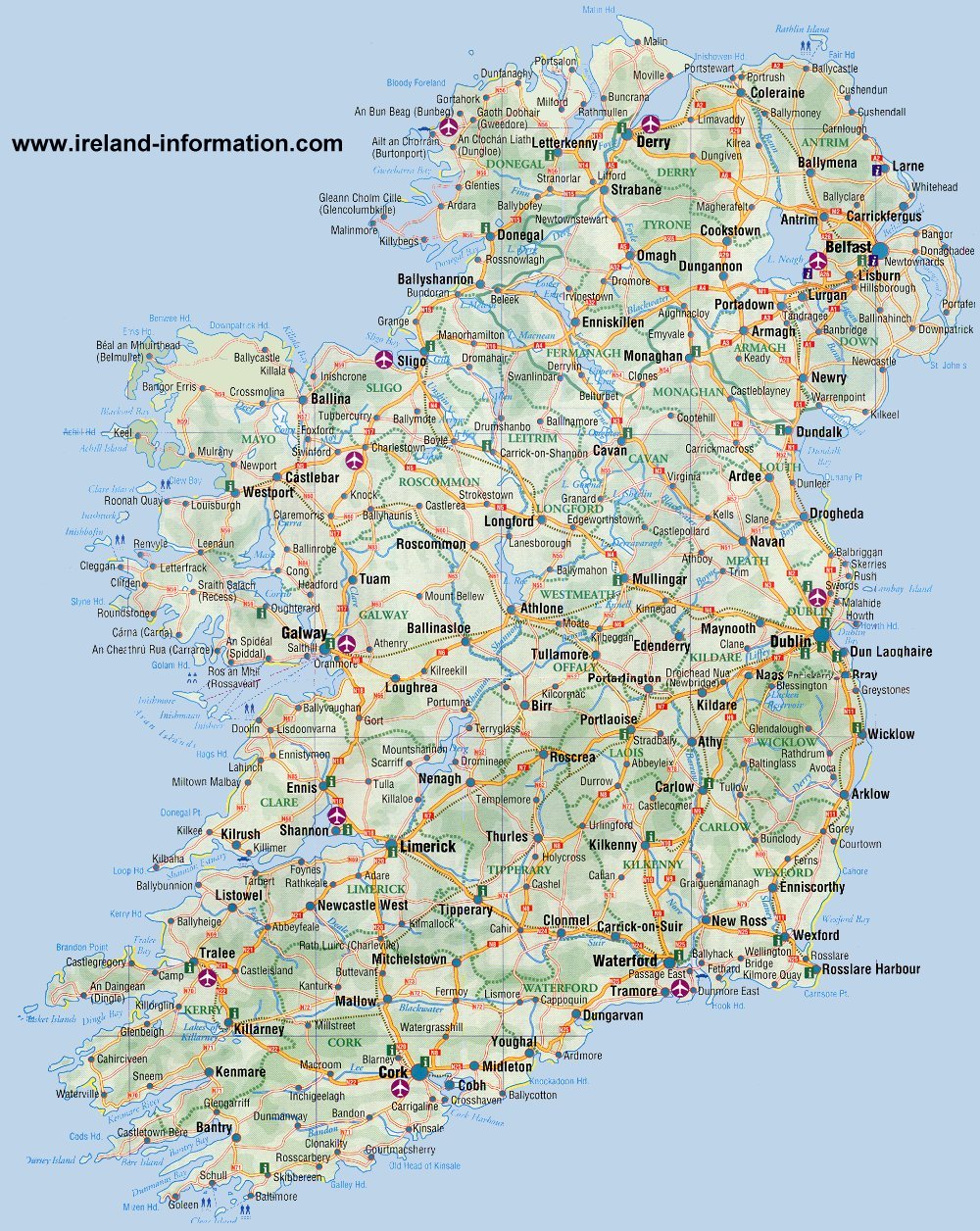 Map Of Ireland Map Of Ireland